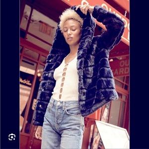 Apparis Goldie Coat with Hood Color Blue Size Small